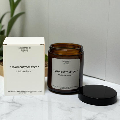 Personalised Amber Glass Soy Candle – Add Your Custom Message