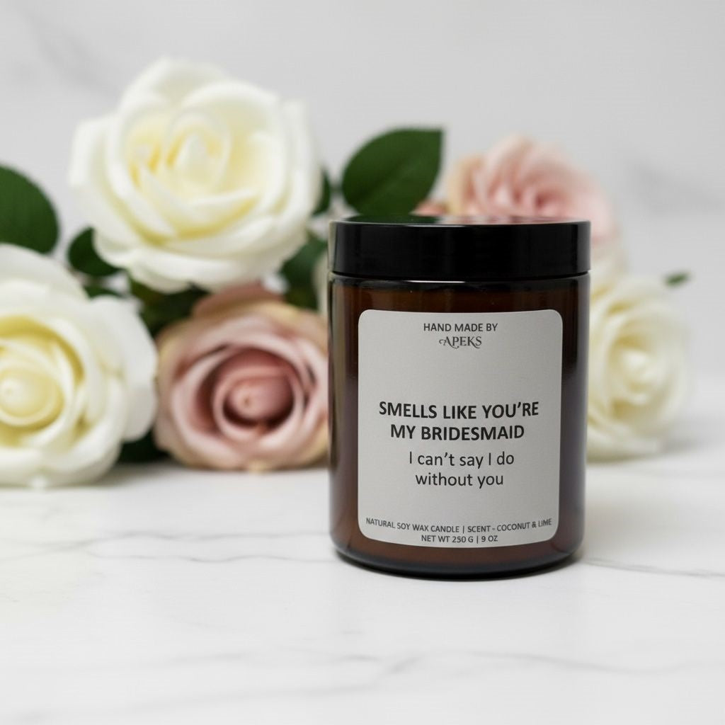 Personalised Amber Glass Soy Candle – Add Your Custom Message