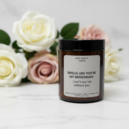 Personalised Amber Glass Soy Candle – Add Your Custom Message