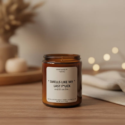 Personalised Amber Glass Soy Candle – Add Your Custom Message